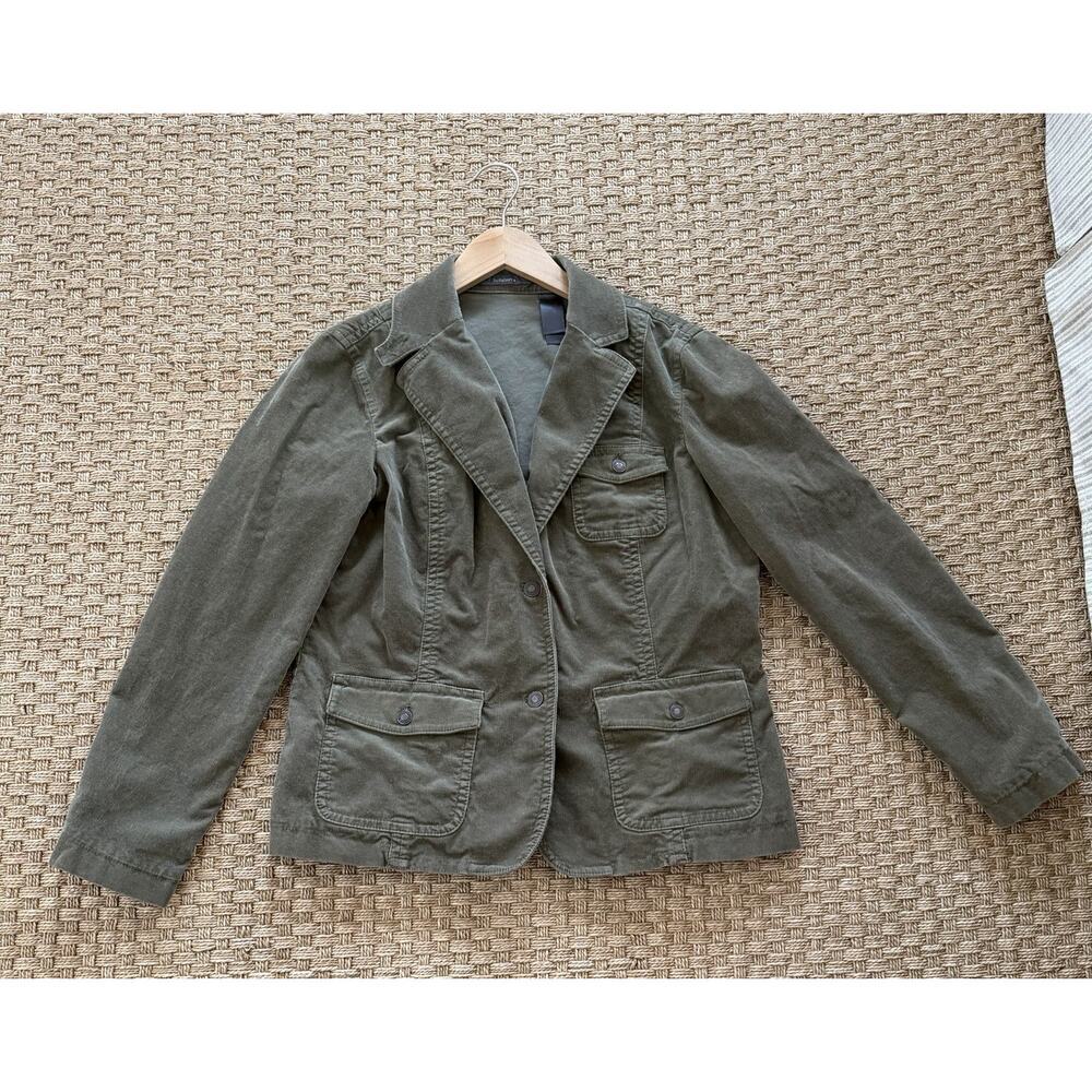 Vintage Liz Claiborne Olive Green Corduroy Blazer Jacket Size - Picture 4 of 6